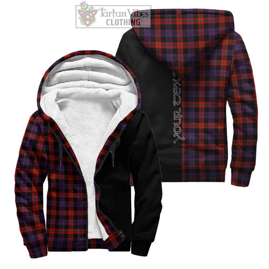 Broun Modern Tartan Sherpa Hoodie with Family Crest and Half Of Me Style Unisex - Tartanvibesclothing Shop