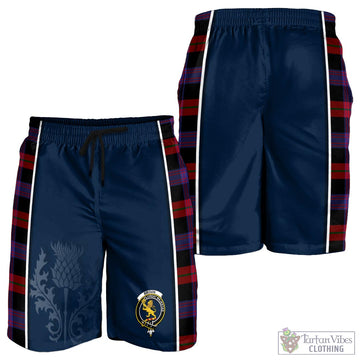 Broun Modern Tartan Men's Shorts with Family Crest and Scottish Thistle Vibes Sport Style