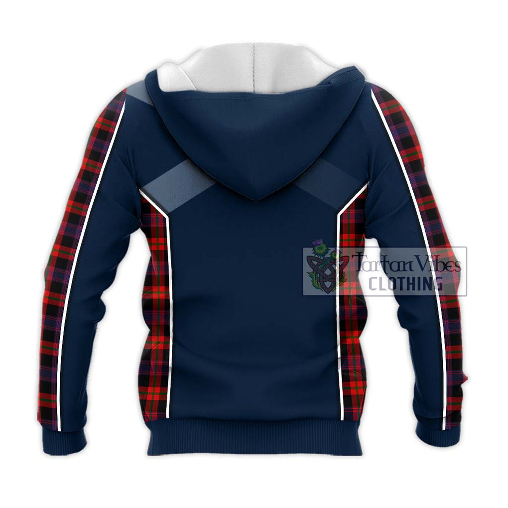 Broun Modern Tartan Knitted Hoodie with Family Crest and Lion Rampant Vibes Sport Style - Tartan Vibes Clothing