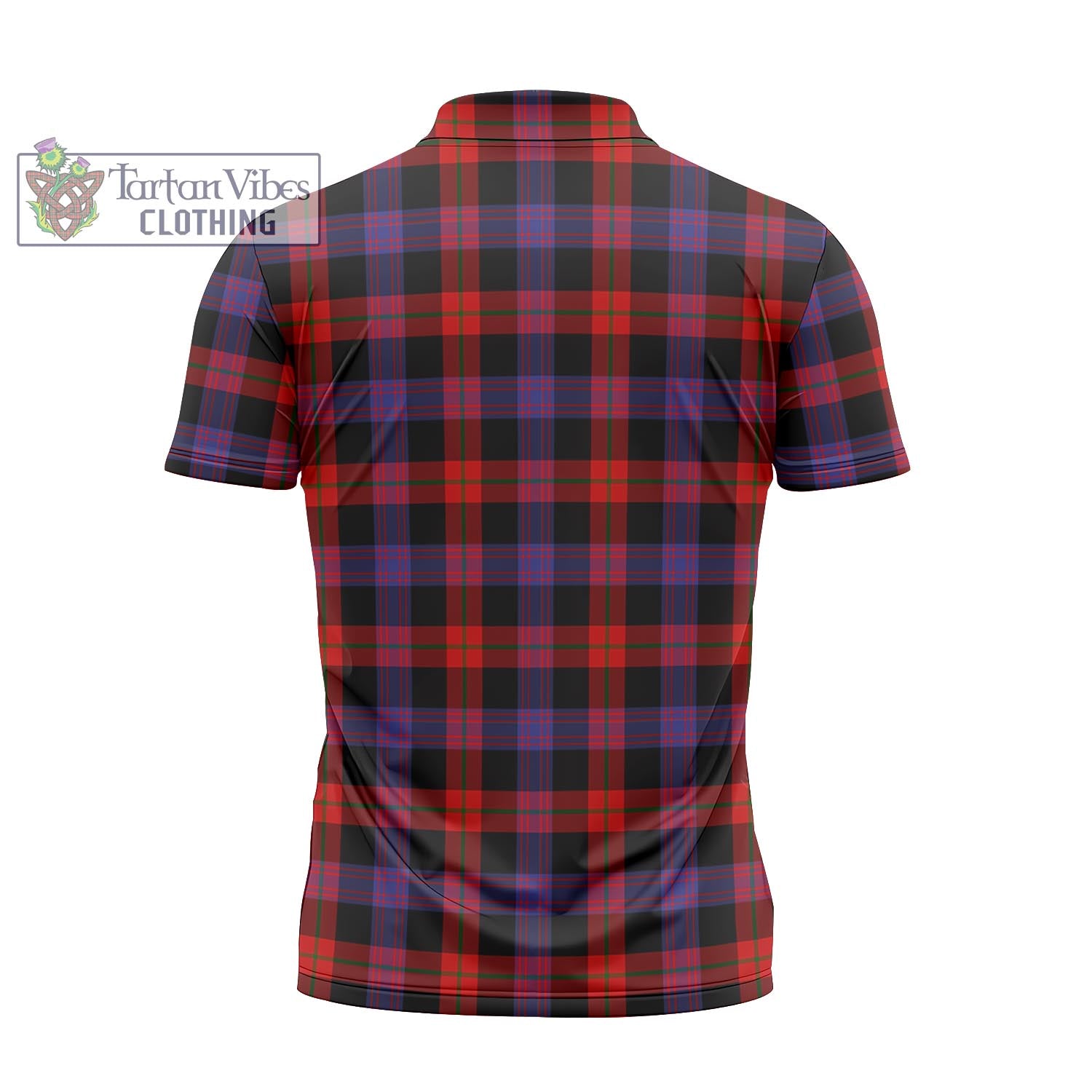 Tartan Vibes Clothing Broun Modern Tartan Zipper Polo Shirt with Family Crest