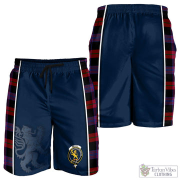 Broun Modern Tartan Men's Shorts with Family Crest and Lion Rampant Vibes Sport Style