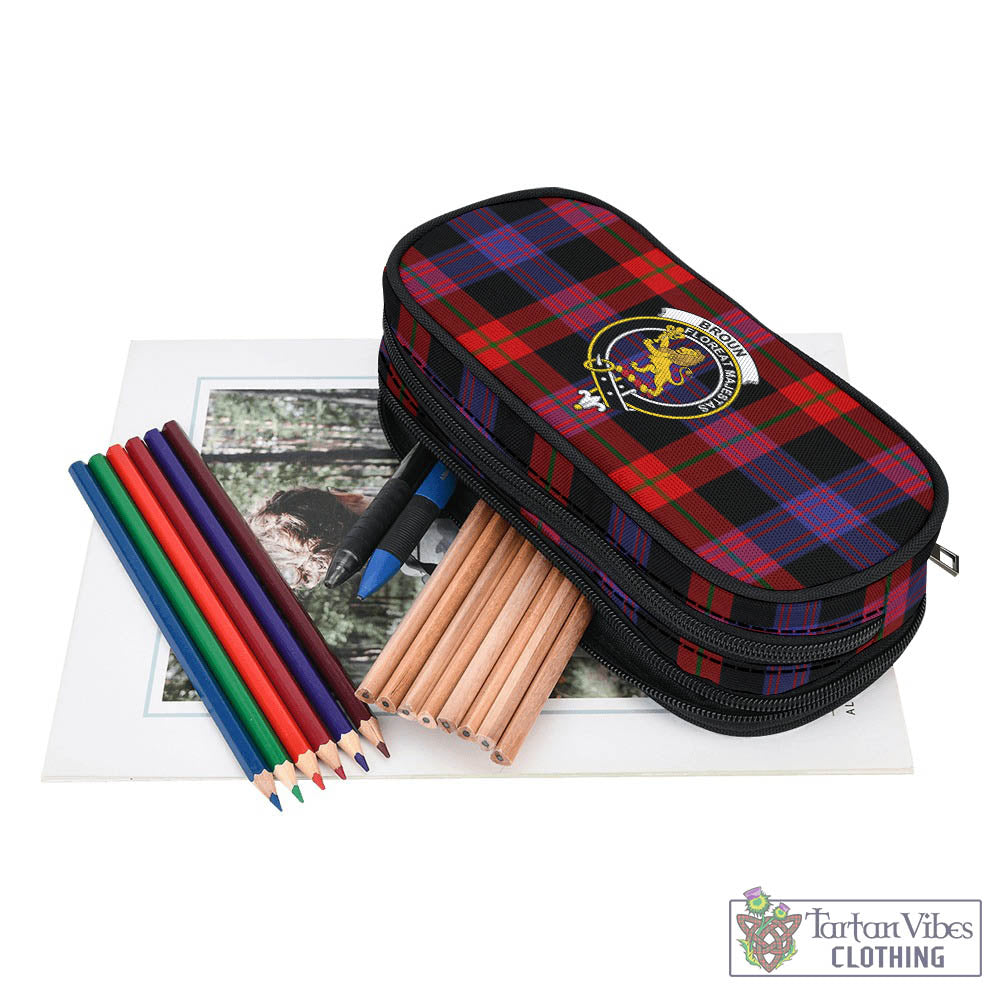 Tartan Vibes Clothing Broun Modern Tartan Pen and Pencil Case with Family Crest