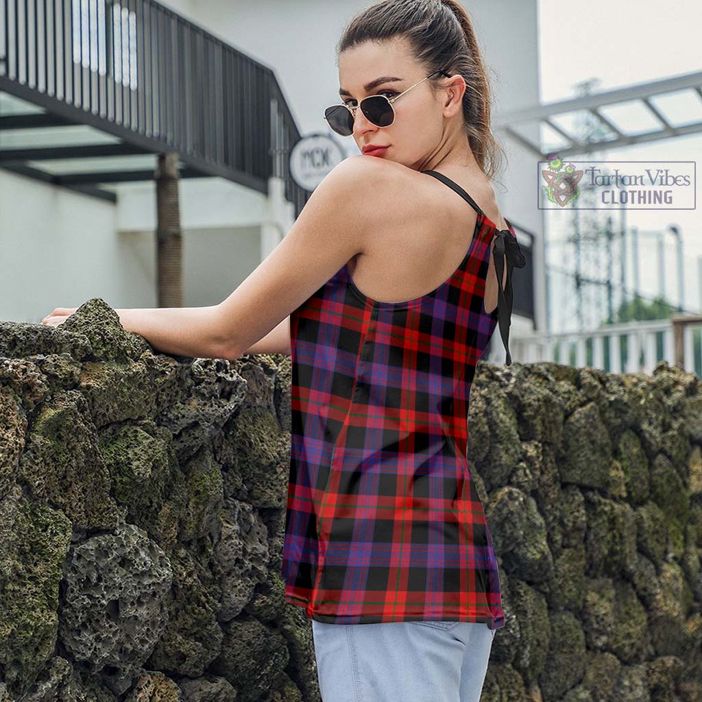 Tartan Vibes Clothing Broun Modern Tartan Loose Halter Neck Camisole