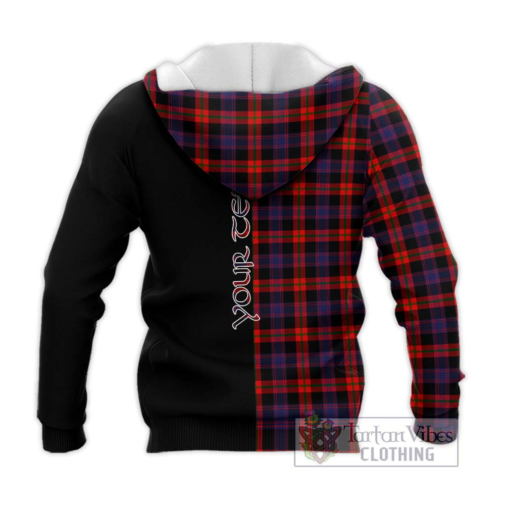 Broun Modern Tartan Knitted Hoodie with Family Crest and Half Of Me Style - Tartanvibesclothing Shop