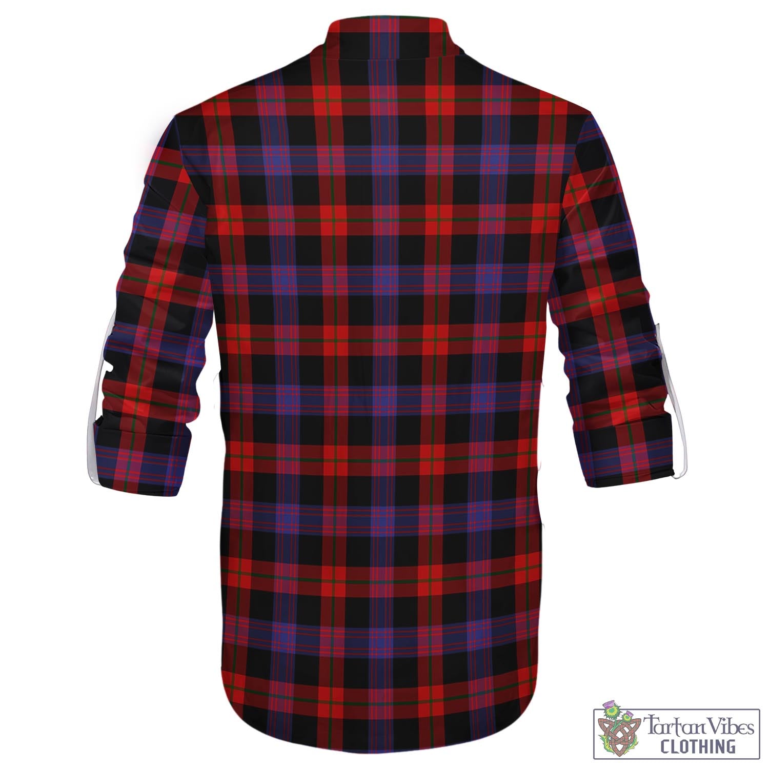 Tartan Vibes Clothing Broun Modern Tartan Men's Scottish Traditional Jacobite Ghillie Kilt Shirt with Family Crest