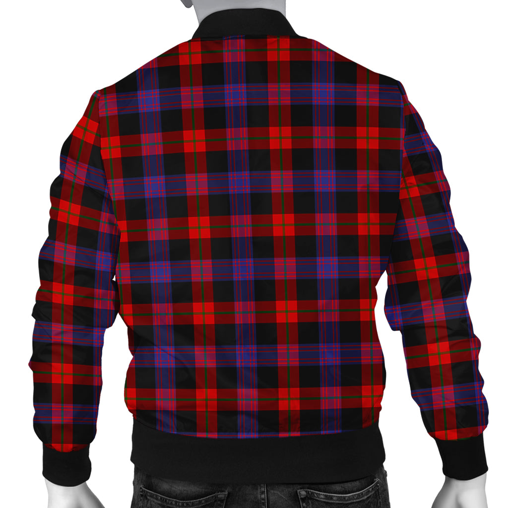 Broun Modern Tartan Bomber Jacket with Family Crest - Tartanvibesclothing