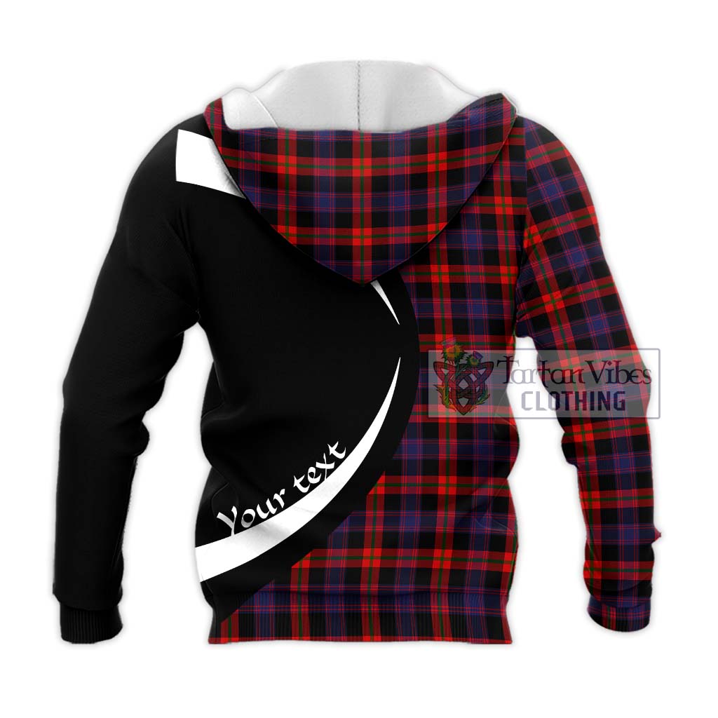 Broun Modern Tartan Knitted Hoodie with Family Crest Circle Style - Tartan Vibes Clothing