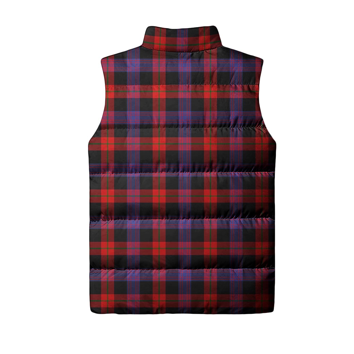 Broun Modern Tartan Sleeveless Puffer Jacket with Family Crest - Tartanvibesclothing