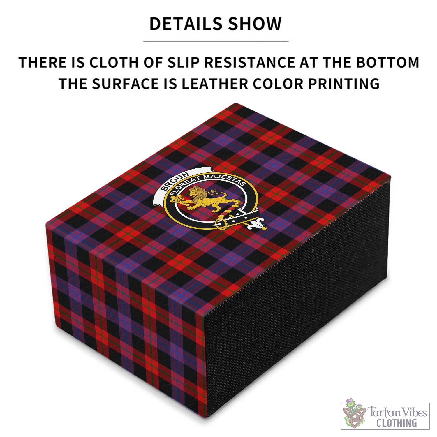 Tartan Vibes Clothing Broun Modern Tartan Pen Holder with Family Crest