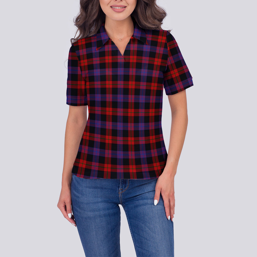 Broun Modern Tartan Polo Shirt For Women - Tartanvibesclothing