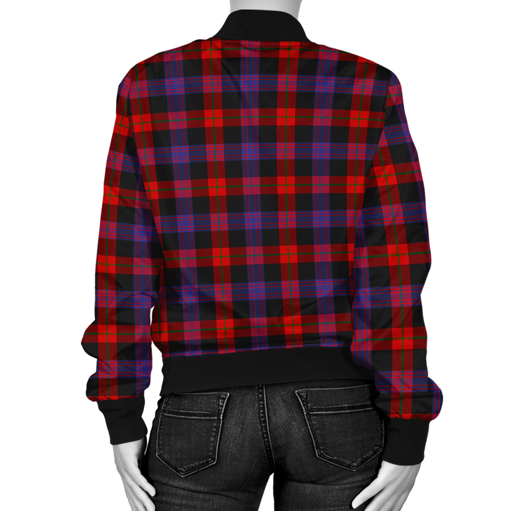 Broun Modern Tartan Bomber Jacket with Family Crest - Tartanvibesclothing