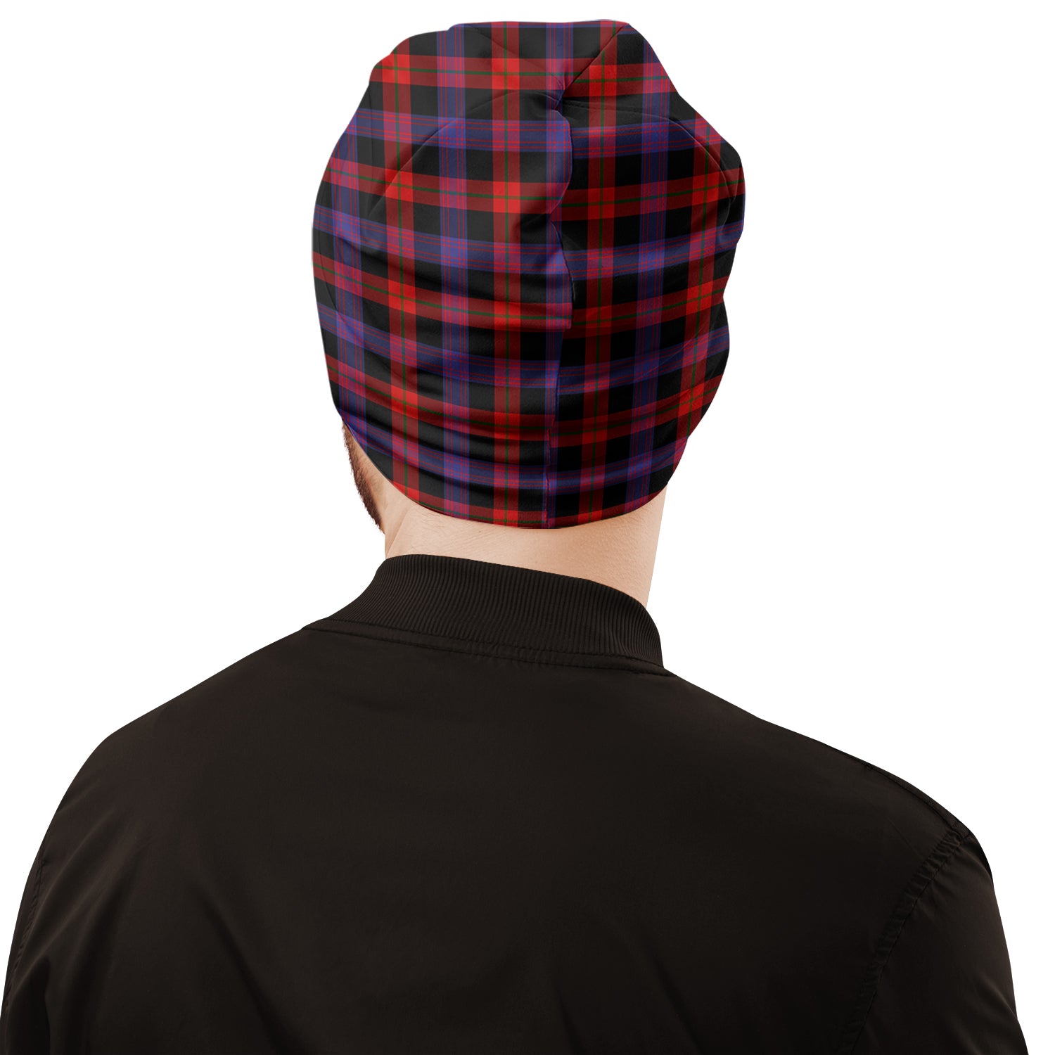 Broun Modern Tartan Beanies Hat with Family Crest - Tartan Vibes Clothing