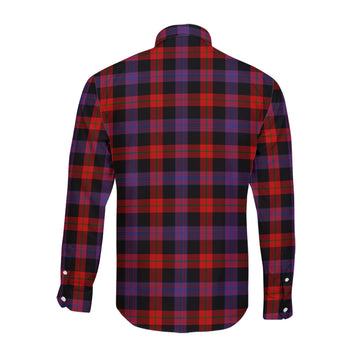 Broun Modern Tartan Long Sleeve Button Up Shirt with Family Crest