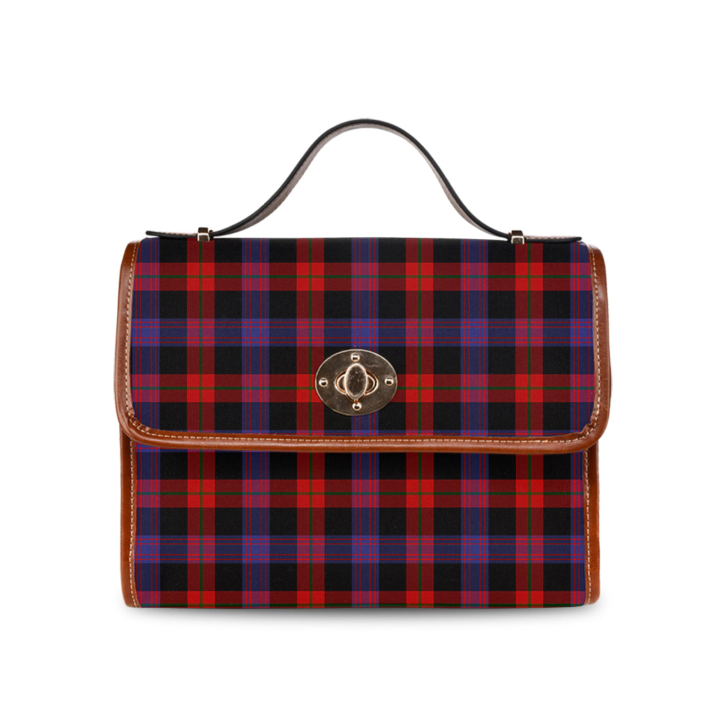 Broun Modern Tartan Leather Strap Waterproof Canvas Bag - Tartanvibesclothing