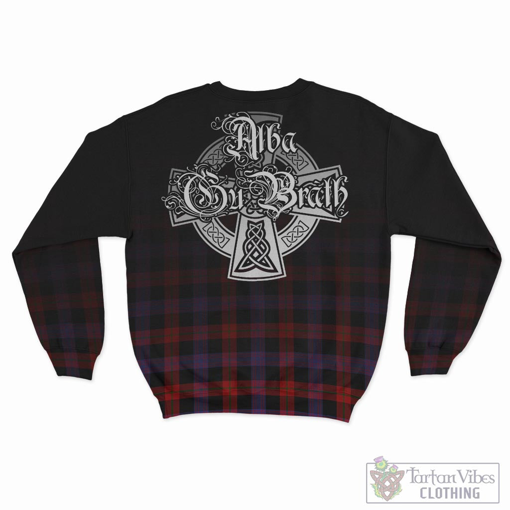 Tartan Vibes Clothing Broun Modern Tartan Sweatshirt Featuring Alba Gu Brath Family Crest Celtic Inspired