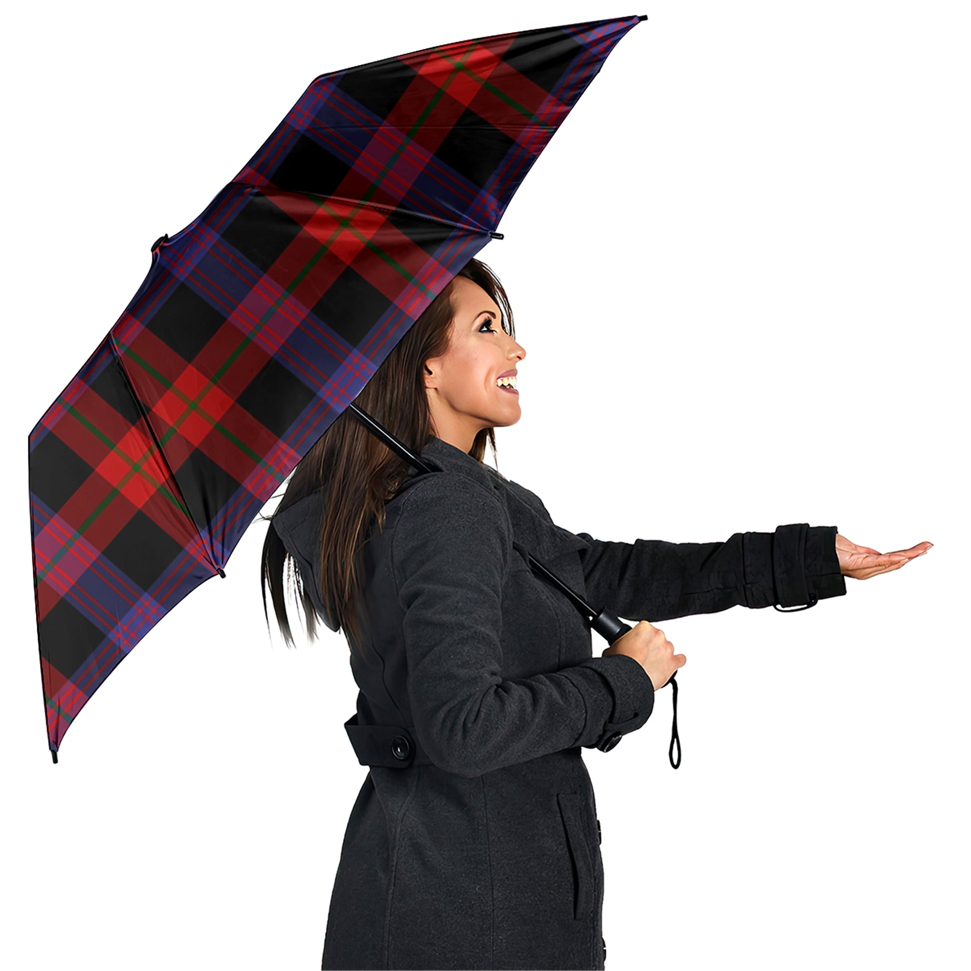 Broun Modern Tartan Umbrella - Tartanvibesclothing