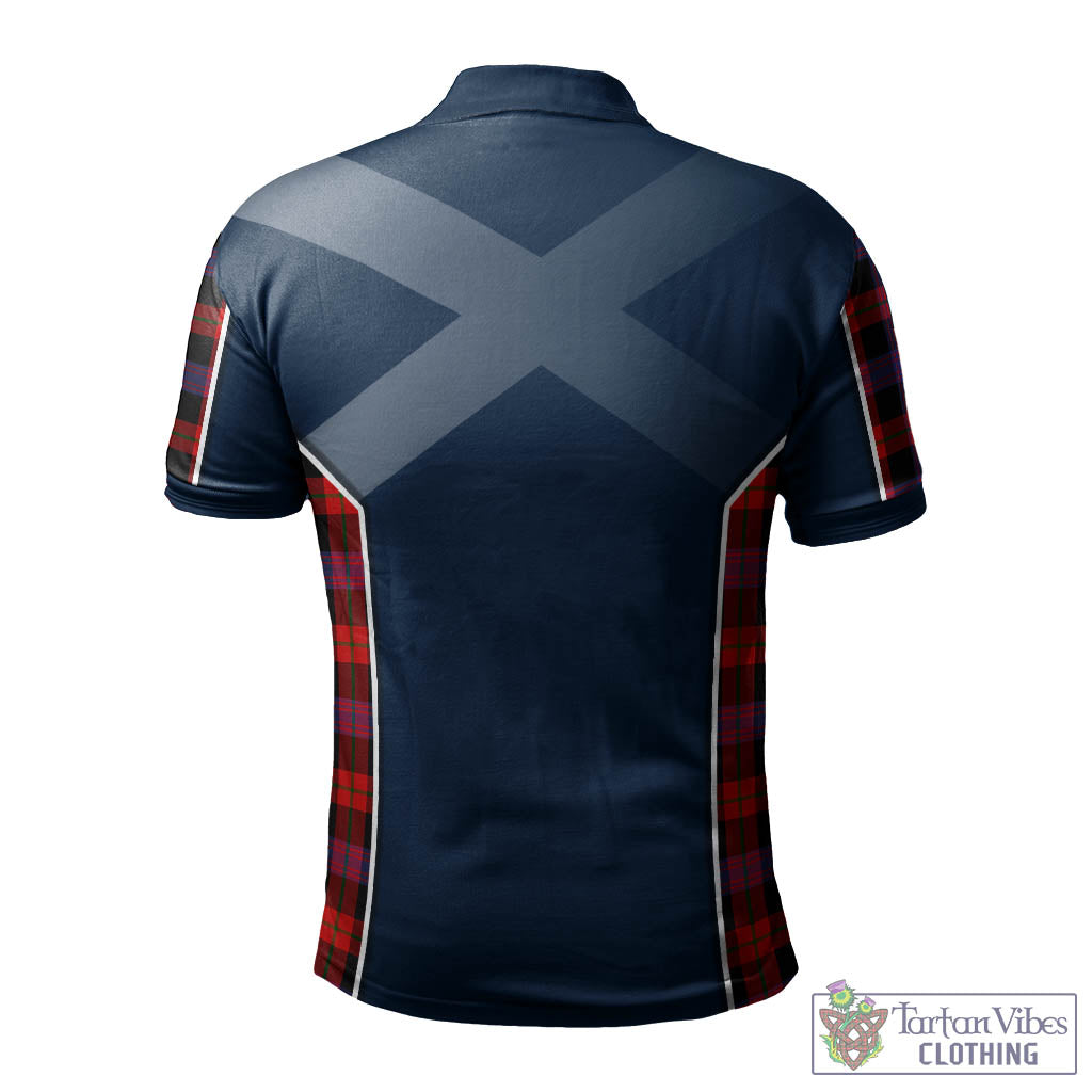 Tartan Vibes Clothing Broun Modern Tartan Men's Polo Shirt with Family Crest and Lion Rampant Vibes Sport Style