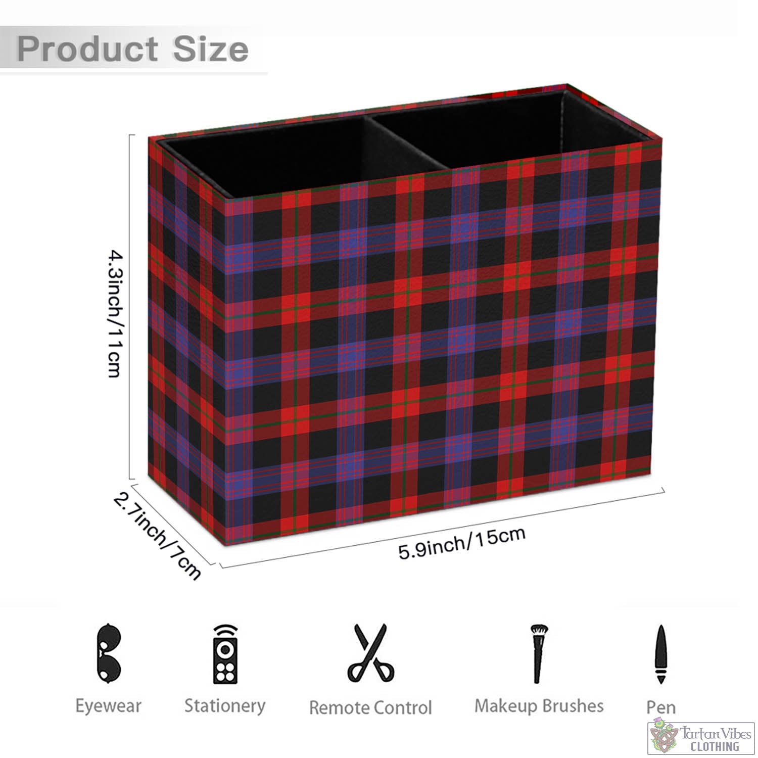 Tartan Vibes Clothing Broun Modern Tartan Pen Holder