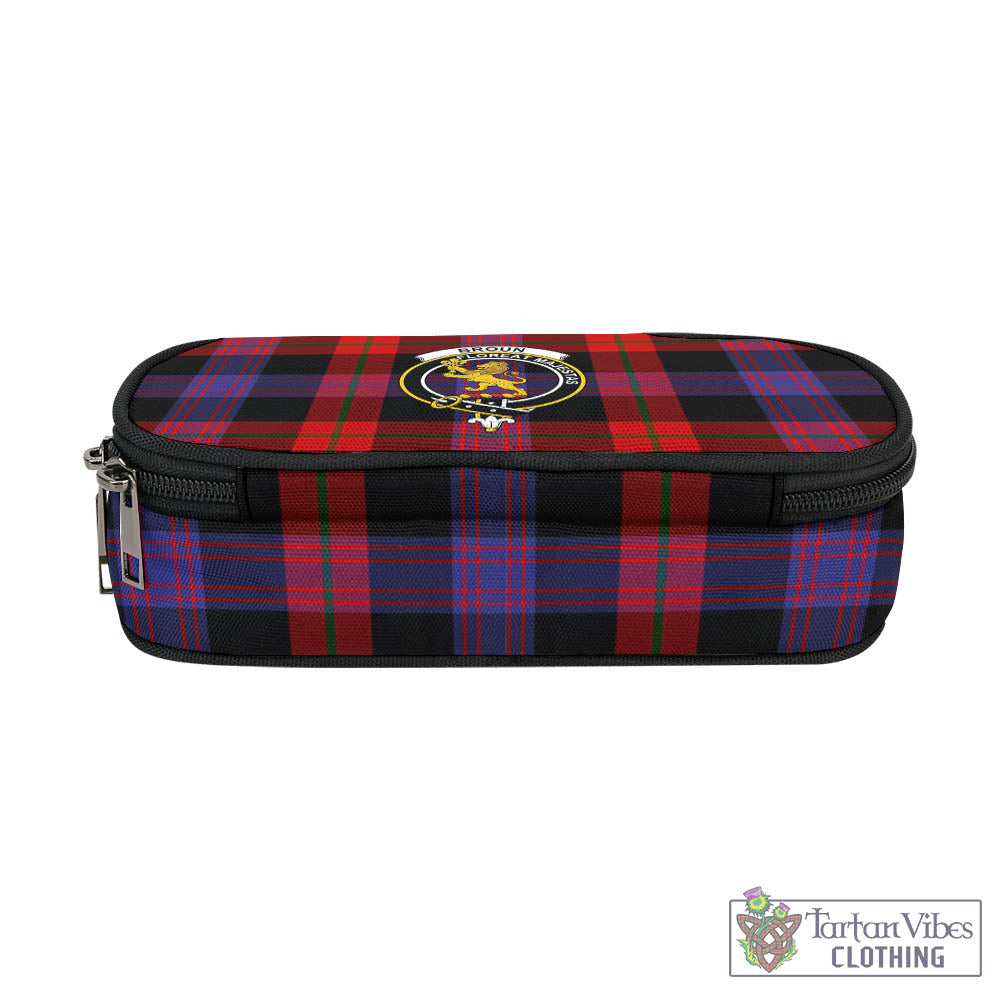 Tartan Vibes Clothing Broun Modern Tartan Pen and Pencil Case with Family Crest