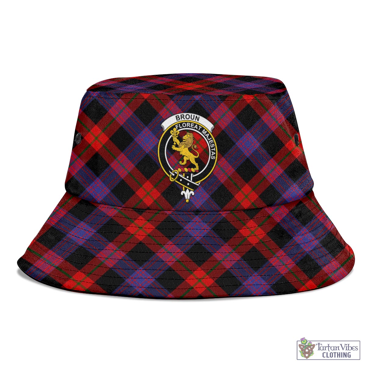 Tartan Vibes Clothing Broun Modern Tartan Bucket Hat with Family Crest