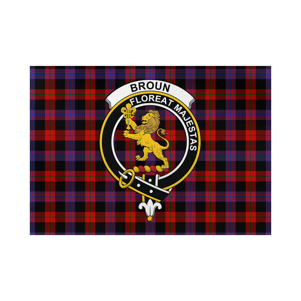 Broun Modern Tartan Flag with Family Crest - Tartan Vibes Clothing