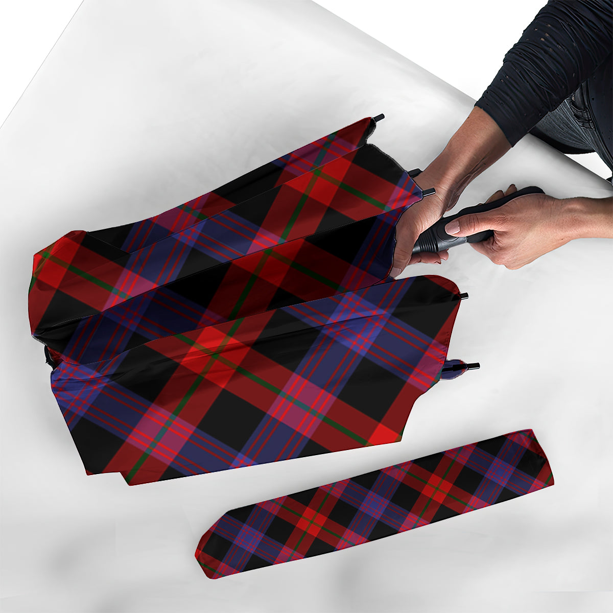 Broun Modern Tartan Umbrella - Tartanvibesclothing