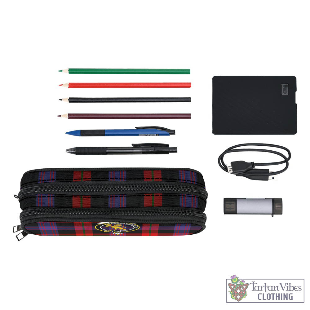 Tartan Vibes Clothing Broun Modern Tartan Pen and Pencil Case with Family Crest