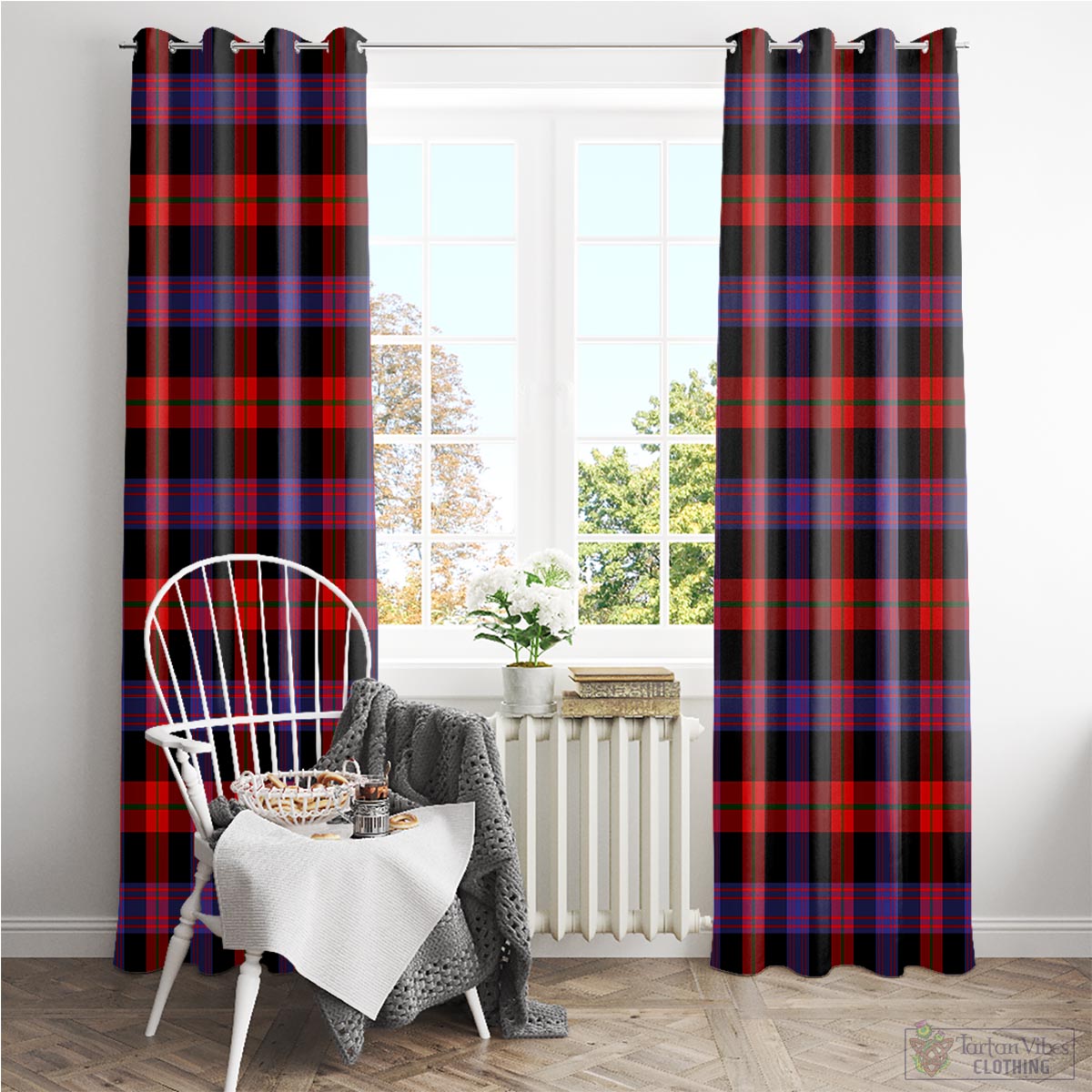 Broun Modern Tartan Window Curtain