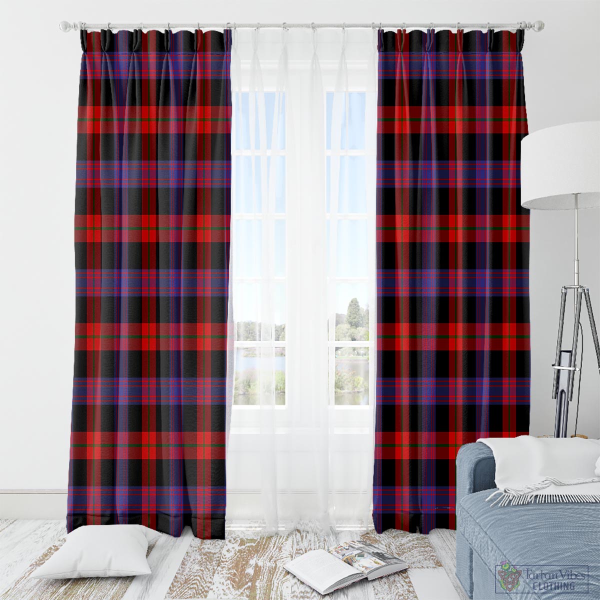 Broun Modern Tartan Window Curtain