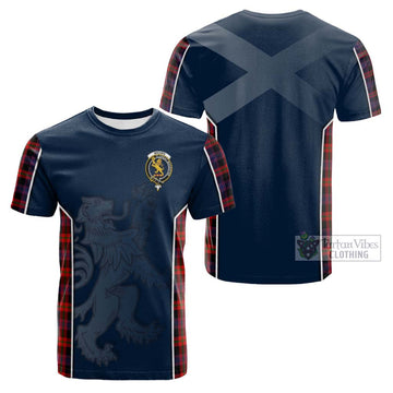 Brown (Broun) Tartan Cotton T-shirt with Family Crest and Lion Rampant Vibes Sport Style Kid's Shirt - Tartan Vibes Clothing