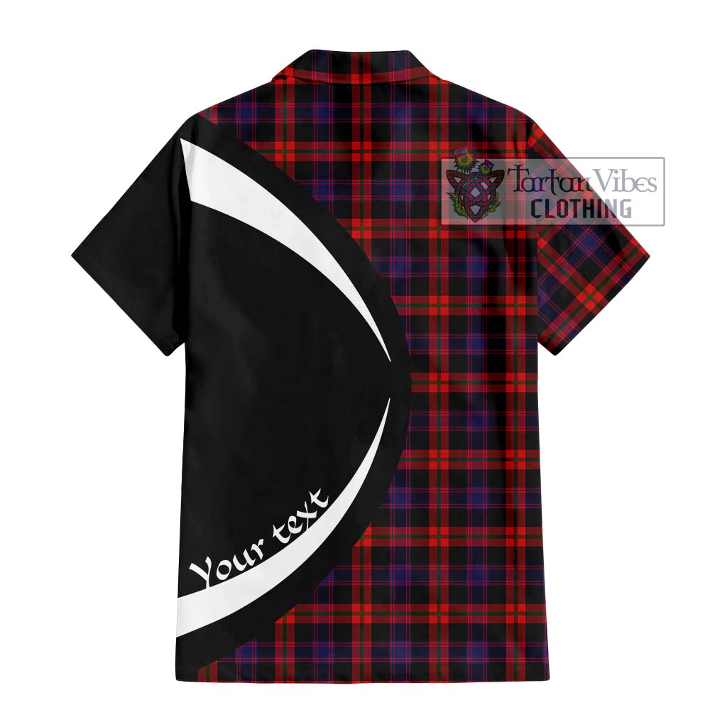 Brown (Broun) Tartan Hawaiian Shirt with Family Crest Circle Style - Tartan Vibes Clothing