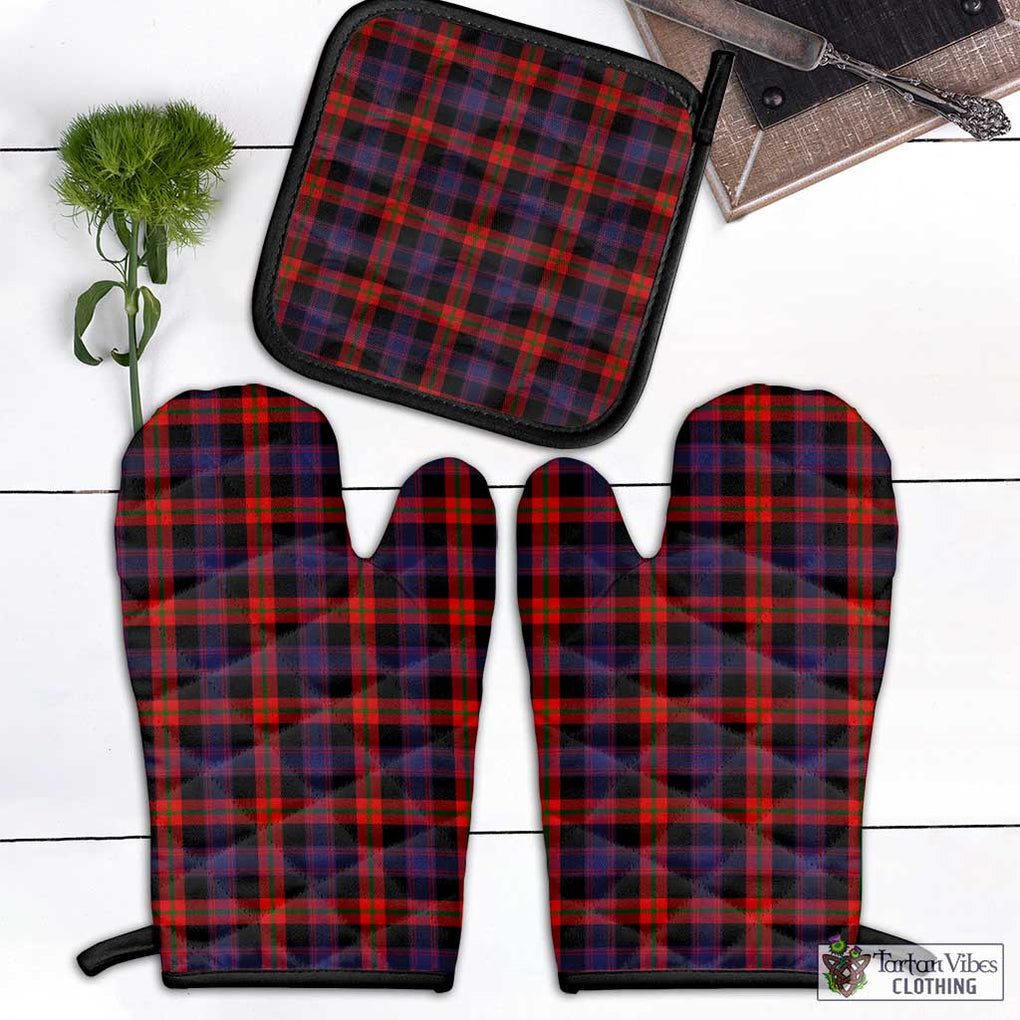 Brown (Broun) Tartan Combo Oven Mitt & Pot-Holder Black - Tartan Vibes Clothing