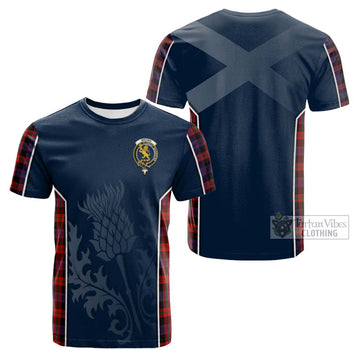Brown (Broun) Tartan Cotton T-shirt with Family Crest and Scottish Thistle Vibes Sport Style Kid's Shirt - Tartan Vibes Clothing