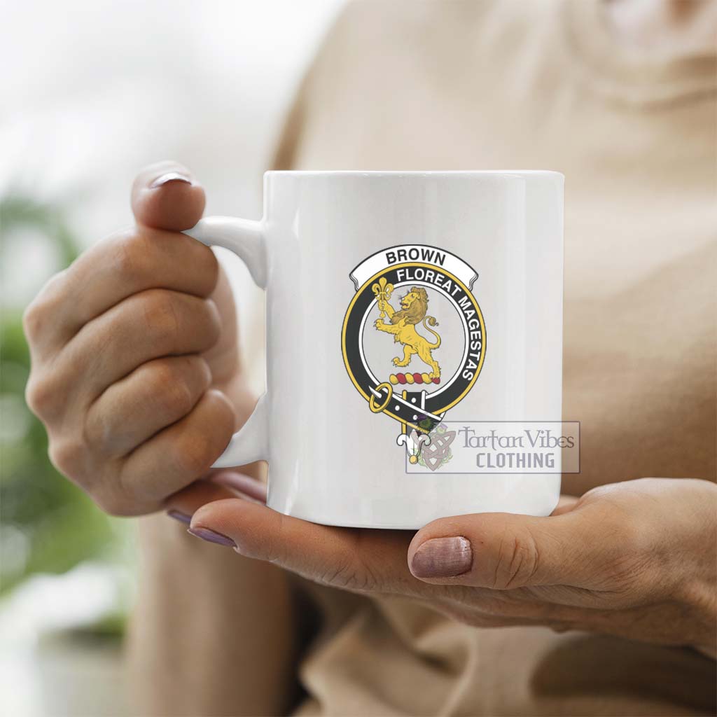 Brown (Broun) Family Crest Ceramic Mug - 2D-tartanvibesclothing