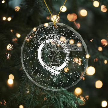 Brown (Broun) Clan Crest Christmas Glass Ornament