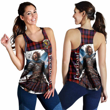 Brown (Broun) Crest Tartan Women's Racerback Tanks Inspired by the Freedom of Scottish Warrior 4XL - Tartan Vibes Clothing