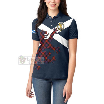 Brown (Broun) Tartan Lion Rampant Women's Polo Shirt Proudly Display Your Heritage with Alba Gu Brath and Clan Name Women - Tartan Vibes Clothing