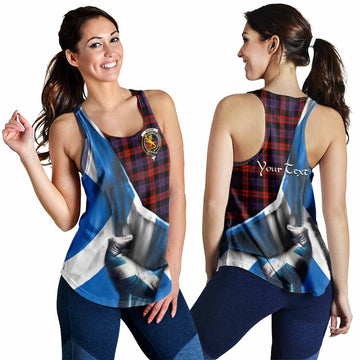 Brown (Broun) Tartan Women's Racerback Tanks with Family Crest Scotland Patriotic Style