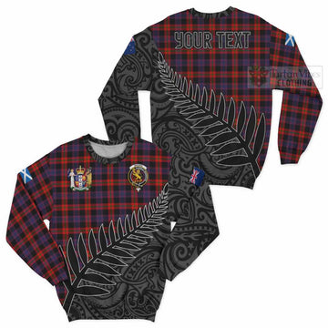 Brown (Broun) Crest Tartan Sweatshirt with New Zealand Silver Fern Half Style Unisex - Tartan Vibes Clothing