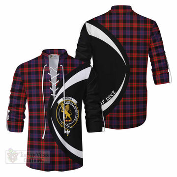 Brown (Broun) Tartan Ghillie Kilt Shirt with Family Crest Circle Style Men - Tartan Vibes Clothing