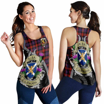 Brown (Broun) Tartan Family Crest Women's Racerback Tanks Lion Rampant Royal Thistle Shield Celtic Inspired 4XL - Tartan Vibes Clothing