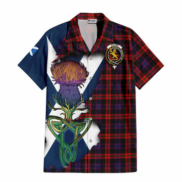Brown (Broun) Tartan Family Crest Hawaiian Shirt Scottish Thistle Celtic Inspired Kid - Tartan Vibes Clothing