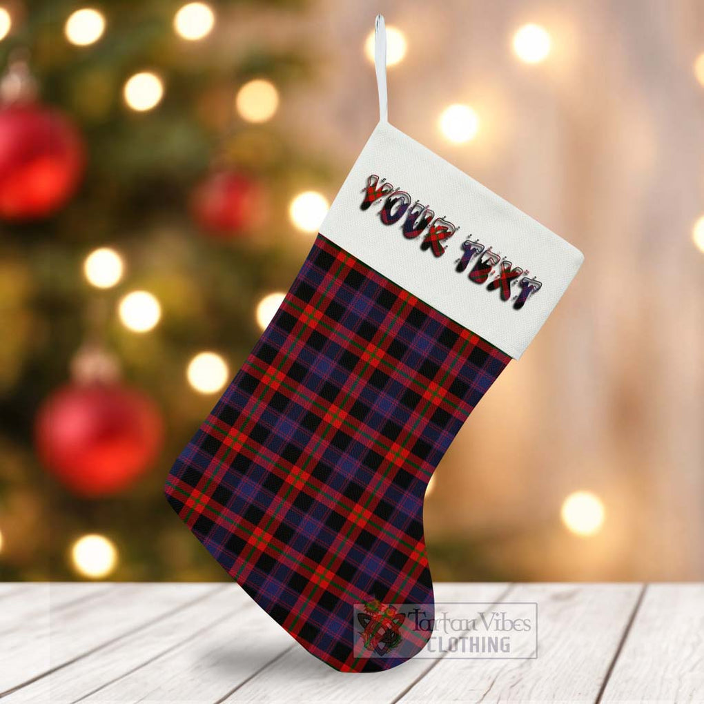 Tartan Vibes Clothing Brown (Broun) Tartan Christmas Stocking with Personalized Text