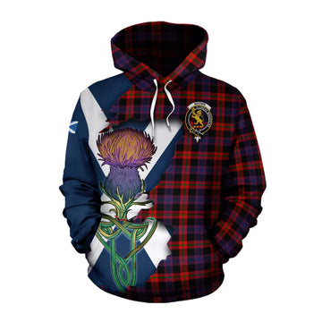 Brown (Broun) Tartan Family Crest Cotton Hoodie Scottish Thistle Celtic Inspired Pullover Hoodie XS - Tartan Vibes Clothing