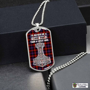Brown (Broun) Tartan Dog Tag Necklace Viking Mjolnir Style Silver No - Tartan Vibes Clothing