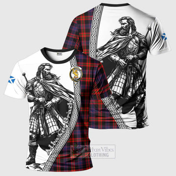Brown (Broun) Tartan Clan Crest T-Shirt with Highlander Warrior Celtic Style Kid's Shirt - Tartan Vibes Clothing