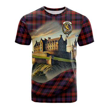 Brown (Broun) Tartan Family Crest Cotton T-shirt with Scottish Ancient Castle Style Kid's Shirt - Tartan Vibes Clothing