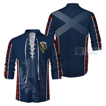 Brown (Broun) Tartan Ghillie Kilt Shirt with Family Crest and Scottish Thistle Vibes Sport Style Men - Tartan Vibes Clothing