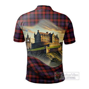 Brown (Broun) Tartan Family Crest Polo Shirt with Scottish Ancient Castle Style - Tartan Vibes Clothing