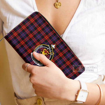 Brown (Broun) Tartan Women's Leather Wallet with Family Crest - Tartan Vibes Clothing